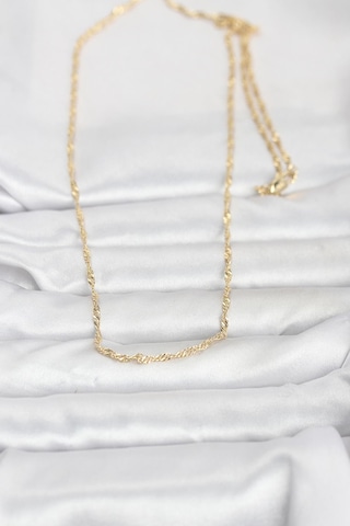 Cm 14k Gold Renk Burgu Zincirli 60 Cm Kadın Kolye Çok Renkli
