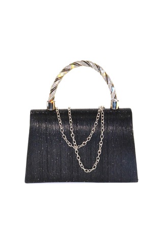 Lazer Kumaş Siyah Abiye Çanta Taşlı Kadın Abiye Çanta Abiye Çanta Siyah Abiye El Düğün Çantası