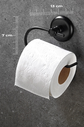 Yapışkanlı Tuvalet Kağıtlığı Wc Kağıtlık Tuvalet Kağıdı Askısı Siyah S-107