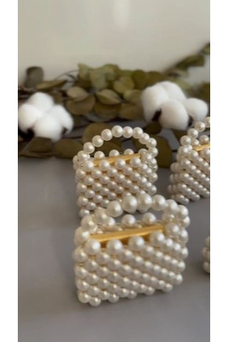 İnci Çanta Anahtarlık Tek