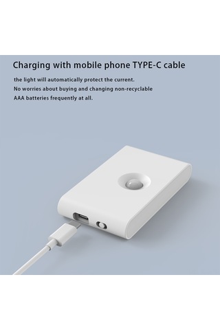 Kosona Kablosuz Manyetik Led Gece Lambası, İnsan Algılama Sensörlü, Type-c Şarjlı, Dairesel Lens - 1 Adet Çok Renkli