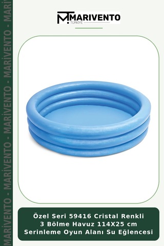 Özel Seri 59416 Cristal Renkli 3 Bölme Havuz 114x25 Cm Serinleme Oyun Alanı Su Eğlencesi Çok Renkli