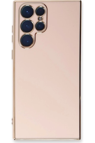 Newface - 877 - Samsung Galaxy S22 Ultra Kılıf Volet Silikon - Csmo-tex - - Pembe