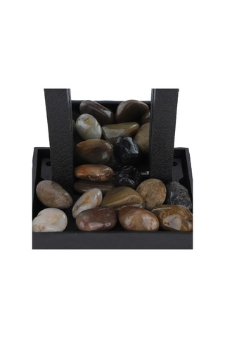 Xindoker Usb Led Işıklı Masaüstü Su Şelalesi, Doğal Taş Dekorasyonlu, Ofis Ve Ev Dekoru, Sakinletici Su Sesleri, Çift Güç Kaynağı Usb/pil