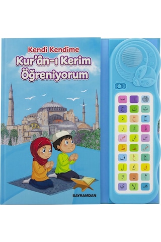 Sesli Elif Ba Kuranı Kerim Öğreten Cihaz Seti Kitaplı Mavi
