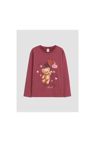 Lc Waikiki Alıta Cıty Farkıyla Lcw Kids Pembe Penye Baskılı Uzun Kollu Kız Çocuk Tişört Pembe - 928160376 Pembe