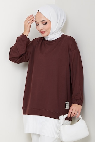 Arma Detay Piliseli Oysho Tunik 1627 - Acı Kahve Acı Kahverengi