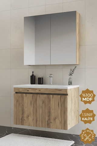 Teta Home Tokyo 65 Cm Mdf Banyo Dolabı Seti Atlantik Çam Atlantik Çam