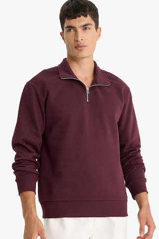 Defacto Regular Fit Dik Yaka Yarım Fermuarlı Basic Düz Sweatshirt X7405az25aubr150 Bordo