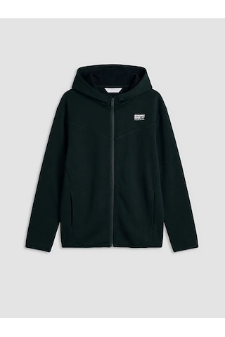 Lc Waikiki Yeşil Baskılı Erkek Çocuk Fermuarlı Sweatshirt YESIL