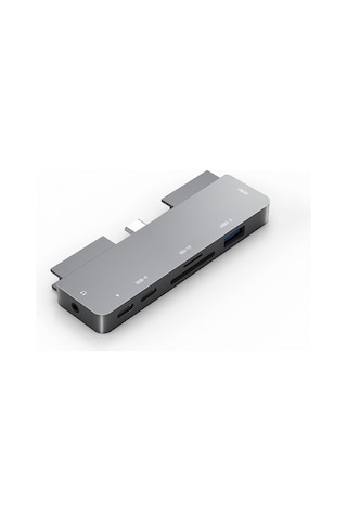 Symbee İpad Uyumlu Pro İçin 7-in-1 Usb-c Dönüştürücü: Hdmı, Pd, Sd/tf Kart Okuyucu, Usb 3.0 Hub - Gri
