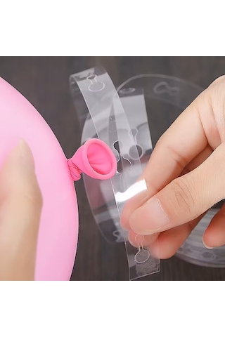 21 Adet 5 Metre Pratik Balon Şeriti Yapma Apartı Balon Zinciri Yapma Aparatı Şerit Balon Aparatı Şeffaf