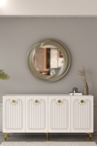 Aurelia Konsol Çok Amaçlı Dolap 150 Cm Beyaz - Altın