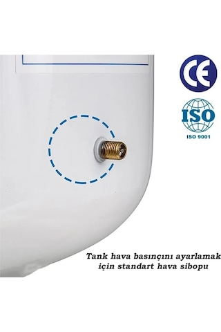 Sumarkt Su Arıtma Cihazı Metal Genleşme Su Tankı 8 Lt Nsf Belgeli Su Arıtma Deposu Tank Vanası Hediyeli