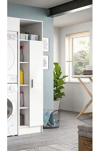 Sava Temizlik Malzeme Dolabı - Çok Amaçlı Dolap - Banyo Dolabı - 60 Cm Beyaz