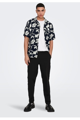 Only & Sons Onsdash Lıfe Ss Resort Aop Shırt Noos Lacivert 001