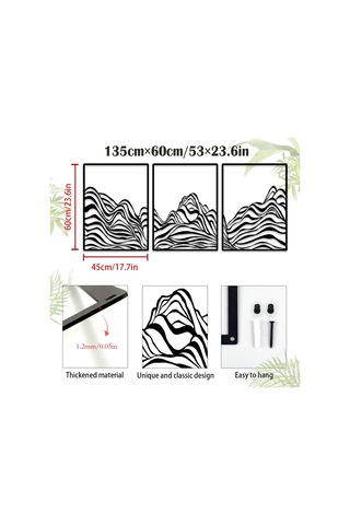 Modern Minimalist Çizgi Metal Dağ Duvar Sanatı Dekoru, Soyut Dağ Silsilesi Ev Dekoru, Dağ Rustik Metal Asma Tabela Diğer