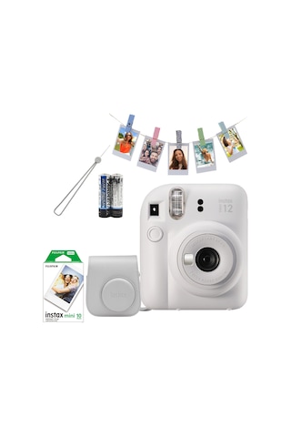 Fujifilm Instax Mini 12 Fotoğraf Makinesi + Askı + Pil + 10'lu Film + Çanta + Mandal