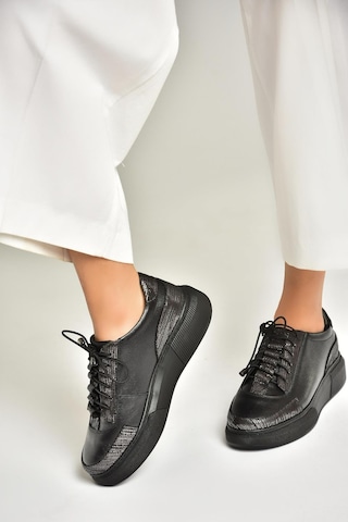 Fox Shoes U540702103 Siyah Hakiki Deri Spor Ayakkabı Sneakers Siyah-hakiki Deri Siyah