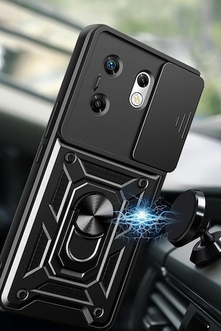 Newface - 188 - İnfinix Zero 30 4g Kılıf Pars Lens Yüzüklü Silikon - Csmo-tex - - Siyah Sıyah