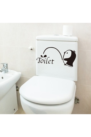 Dıy Çıkarılabilir Tuvalet Duvar Etiketi, Banyo İçin Yaratıcı Kendinden Yapışkan Dekorasyon, Tuvalet Duvar Dekoru Çok Renkli