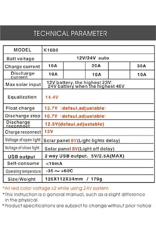 Tongxida 20a 12/24v Otomatik Güneş Şarj Kontrolörü - Lcd, Usb Çıkış, Çoklu Koruma, Akım, Lcd Ekranlı