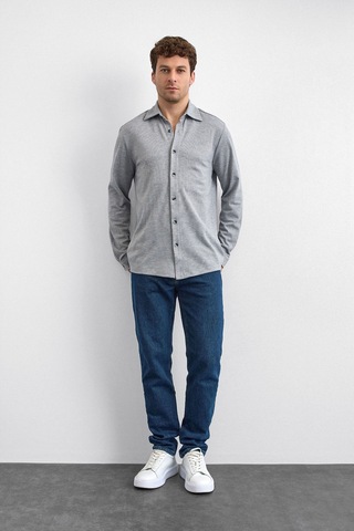 Back & Bond Erkek Gömlek B35w22011 105 Gri Gri