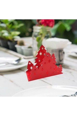 Homyl Mutfak Restoran Otel Için Yılbaşı Peçete Tutucu Kırmızı