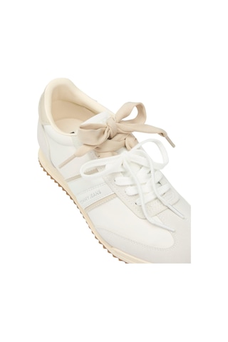 Tommy Hilfiger Th Kadın Yumuşak Süet Deri Rahat Taban Bej Sneaker-12223 Bej