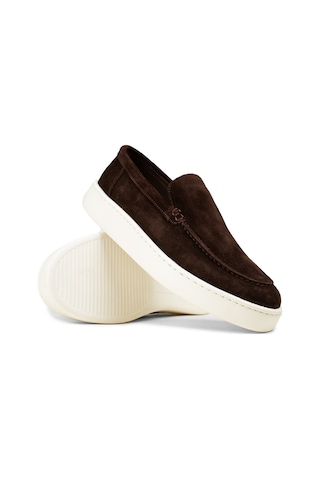Deery Hakiki Süet Kahverengi Erkek Loafer Ayakkabı - 04405mkhve01
