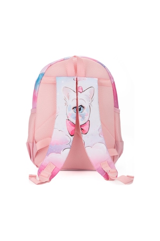 Me Team Kedi Baskılı Dört Bölmeli Kız Çocuk Okul Çantası Pembe