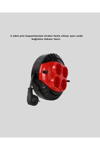 Hnrlıshp Ce Belgeli 3 Metre 4 Lü Kablolu Priz Makara