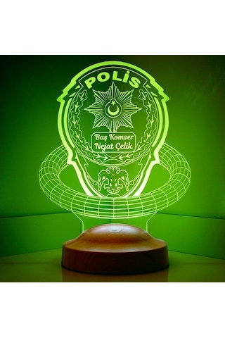 3D Led 3 Boyutlu Lamba Polis Hediyesi Kişiye Özel