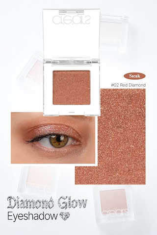 Cre'ars Yoğun Işıltılı Jel Yapılı Tekli Far Diamond Glow Eyeshadow 02 Red Diamond