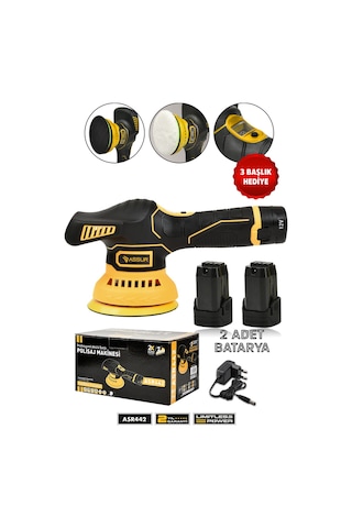 Assur ASR442 12V Orbital 6 Kademeli Polisaj Sarı