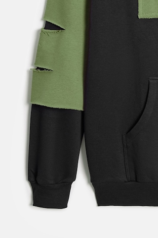 Shooter Sportwear Shooter Erkek Oversize Kapüşonlu Baskılı Kanguru Cepli Sweatshirt Siyah - Haki