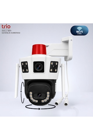 Trio Tr-wx259 Wifi Dış Mekan Güvenlik Kamerası 3 Görüntü Çift Lens Ptz Takip Sistemli