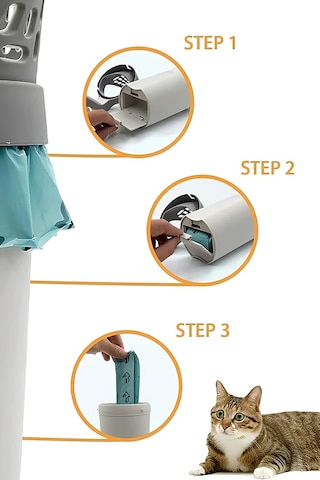 Markafox Elekli Poşet Hazneli Kedi Kum Temizleme Küreği + Kaka Poşeti