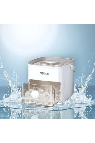 Fastbuy Büyük Kapasiteli Buz Makinesi Çok Bölmeli Tepsili, Dayanıklı Plastik, Beyaz 1 Adet Beyaz