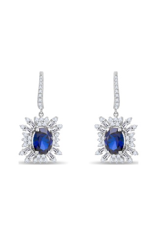 6.00 Karat Safir Pırlanta Küpe - Hrd Sertifikalı 04350719