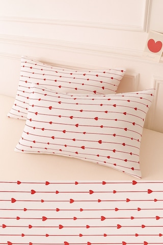 Lionas Desenli Pamuklu Kalpli Desen Yastık Kılıfı 2 Adet 50 X 70 Cm Gümüş