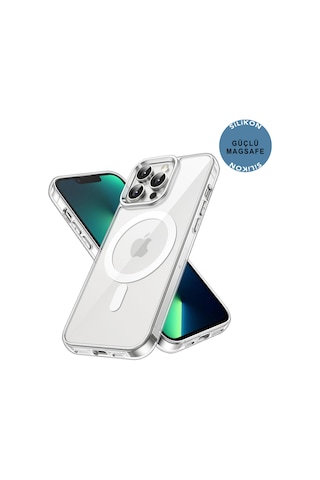 Apple iPhone Uyumlu 13 Pro Max Şeffaf Magsafe Kılıf Mtl Safe
