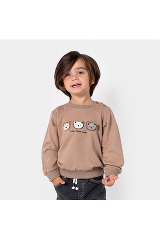 Overdo Kids Erkek Çocuk 1-4 Yaş Aplike Ayıcıklı Sweat - Agri Çok Renkli