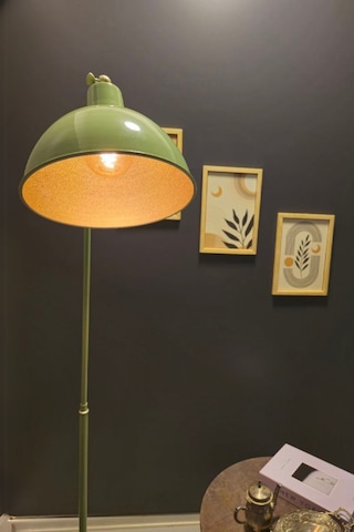 Dolce Yeşil Lambader Metal Gövde Tasarım Lüx Yerden Aydınlatma Yeşil