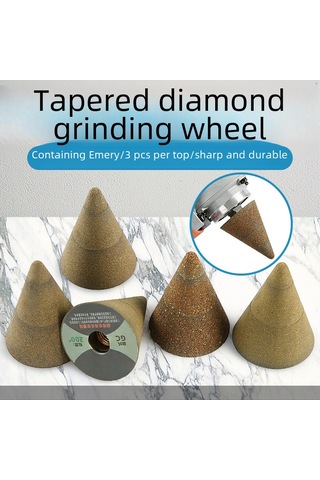 Yunboo Cunxing Taş Oyma Testere, Yeşil Silisyum Karbür, Keskin Uçlu, Konik, Bullet Kafa, 100 Orta Zımpara, Hassas Taş Heykel, Polisaj, Kolay Kullanım