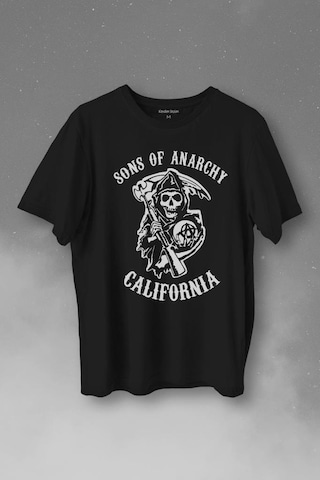 Sons Of Anarchy California Skull Hayalet Baskılı Tişört Unisex T-shirt 001