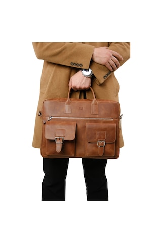 Mft Leather Hakiki Deri Laptop El Çantası Loreen 2230 Tiguan Taba