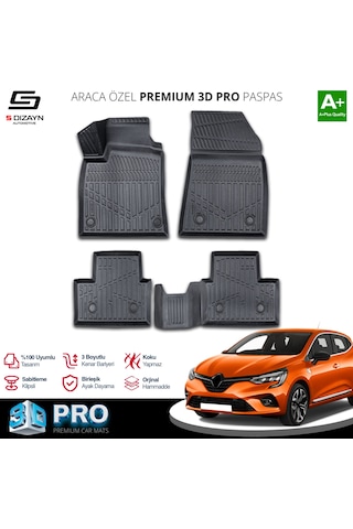 Renault Clio 5 3d Pro Havuzlu Paspas 2019 Üzeri A+ Kalite