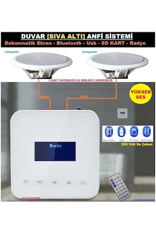 Dokunmatik Amfi Müzik Kontrol Sıva Altı Bluetooth-usb-sd Kart