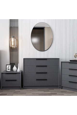 Kale Luxe Aynalı 4ç Şifonyer - Antrasit